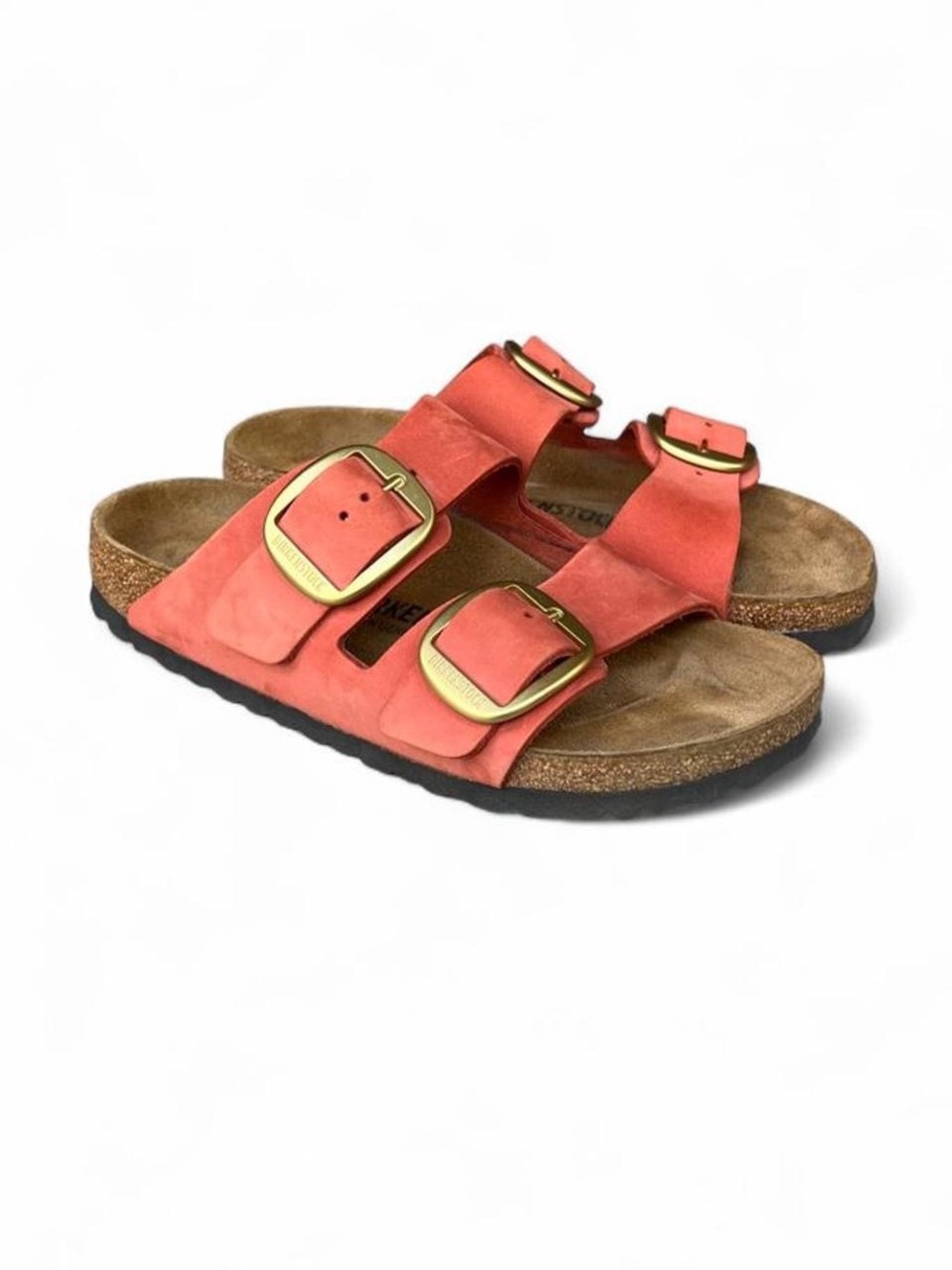 Birkenstock Arizona Big Buckle Burnt Orange Nubuck Leather Sandals EU 38 US 7 N